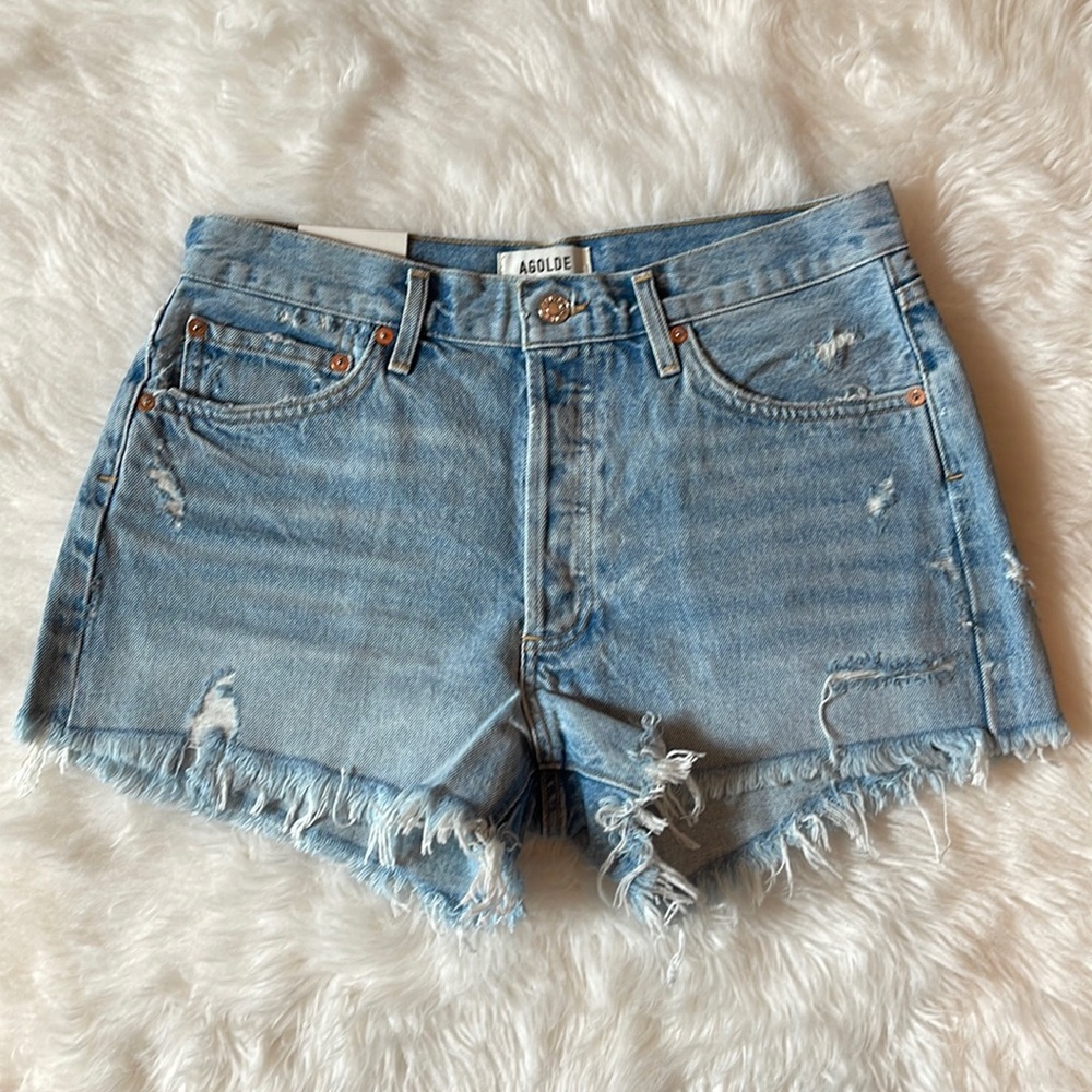 NWT size 28 AGOLDE Swapmeet Parker Vintage Cutoff Denim Shorts!